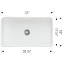 BLANCO White 33 x 19 in. Fireclay Single Bowl Farmhouse Kitchen Sink 