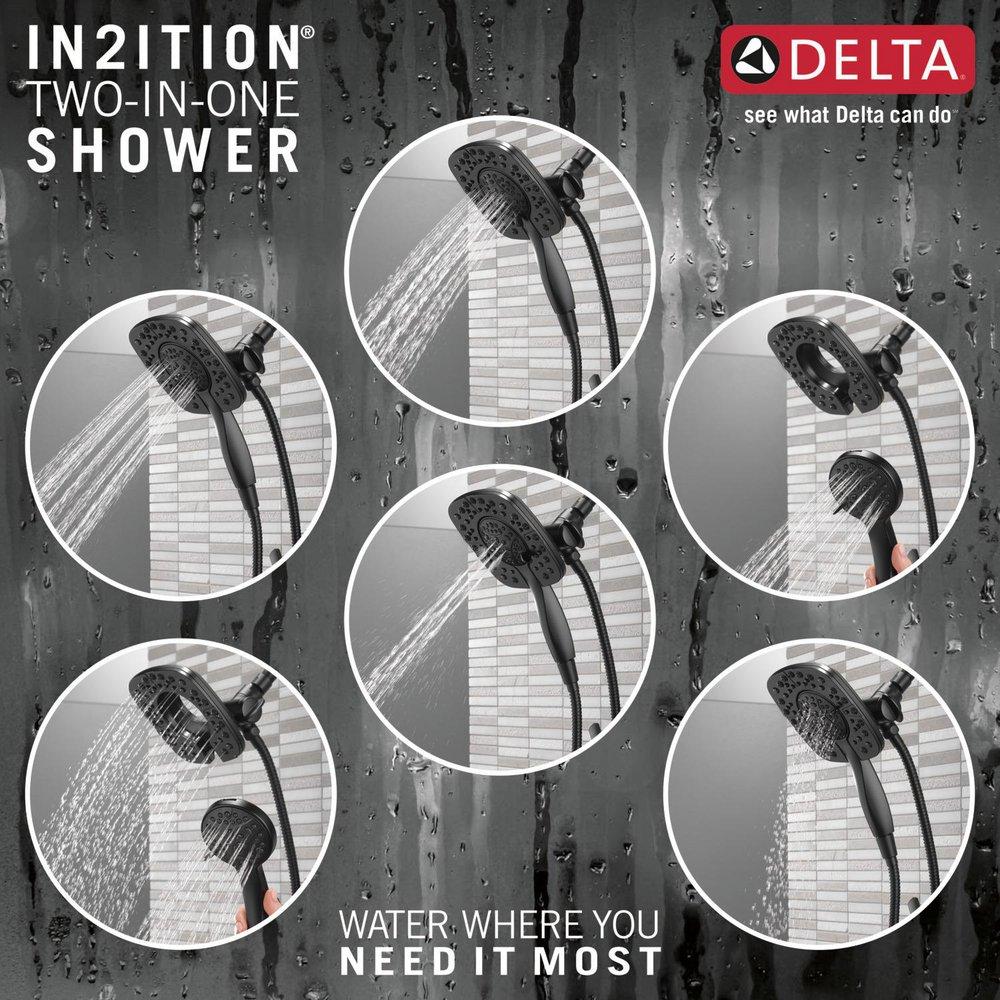 Delta Faucet Matte Black Single Handle Multi Function Shower Faucet (Trim Only) 