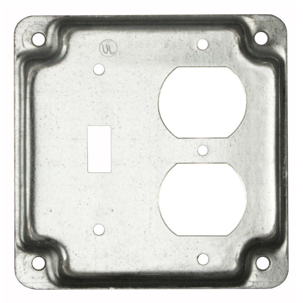 RACO Silver Metal 4-1/8 in. Electrical Box Cover in Silver 