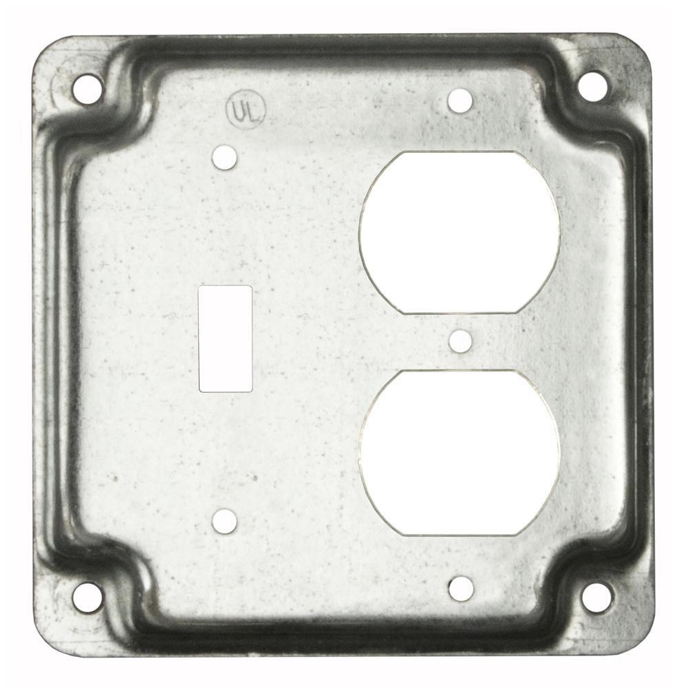 RACO Silver Metal 4-1/8 in. Electrical Box Cover in Silver 