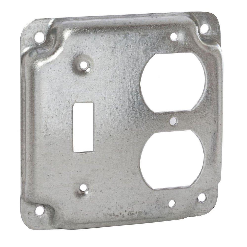 RACO Silver Metal 4-1/8 in. Electrical Box Cover in Silver 