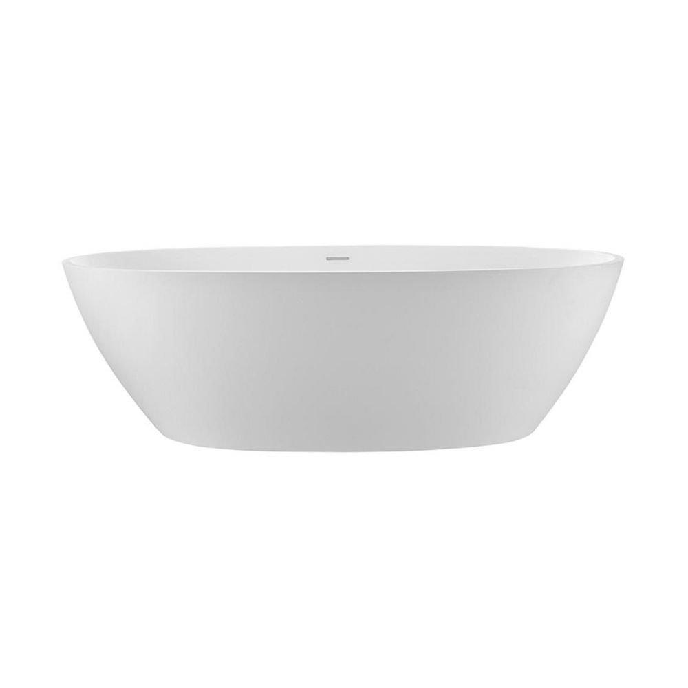 MTI Whirlpools&reg; White Matte 70-1/2 x 37 in. Freestanding Bathtub with Center Drain 