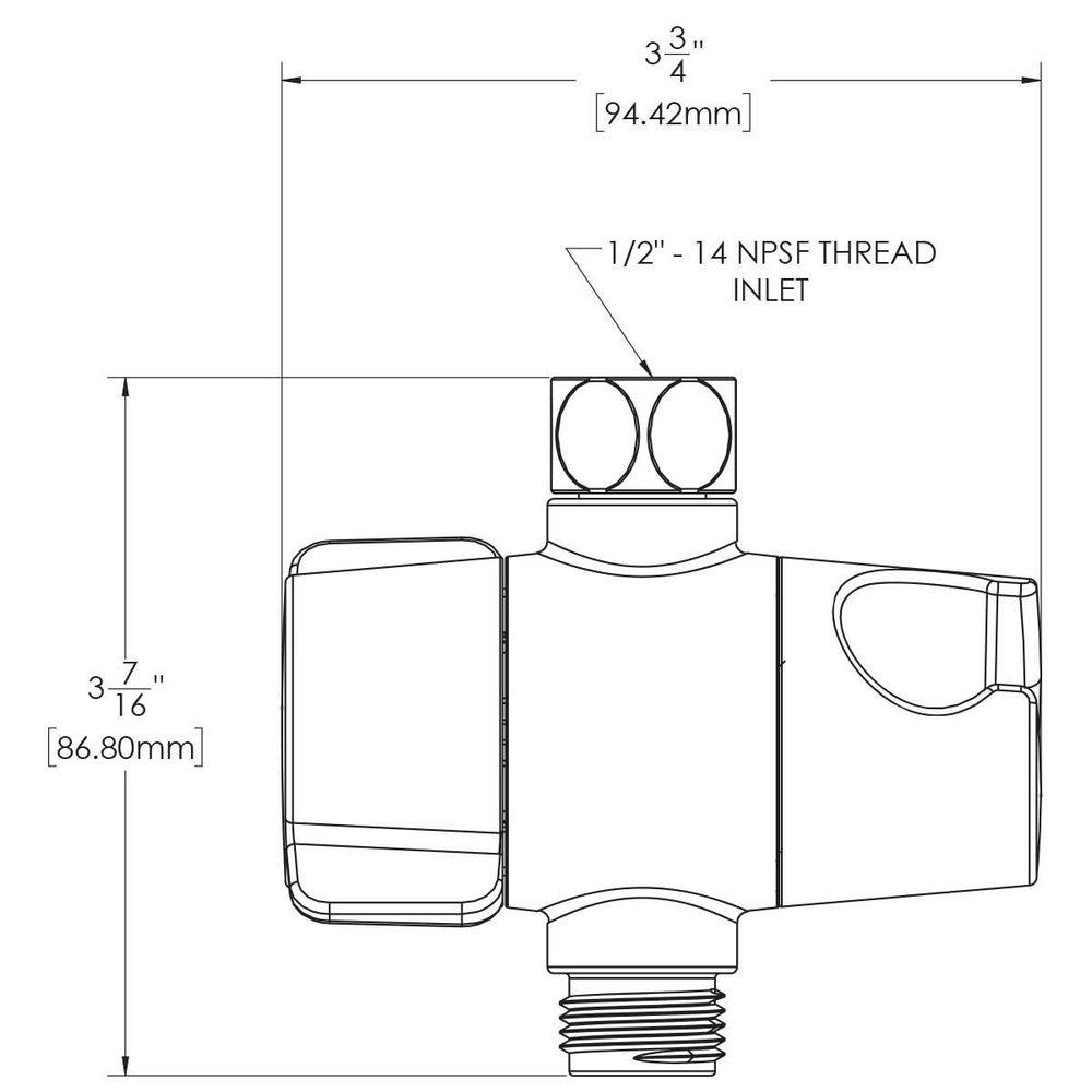 Speakman Matte Black 1/2 x 3-3/4 in. NPSF x NPSM Brass and Plastic Threaded Shower Diverter 
