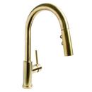 Single Handle Pull Down Kitchen Faucet in Aged Brass