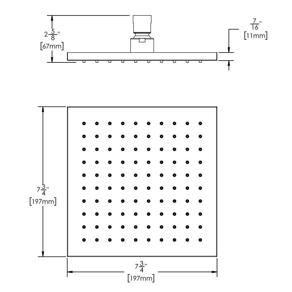 Speakman Matte Black Single Rain Showerhead 