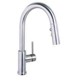 Single Handle Pull Down Kitchen Faucet in Stainless Steel