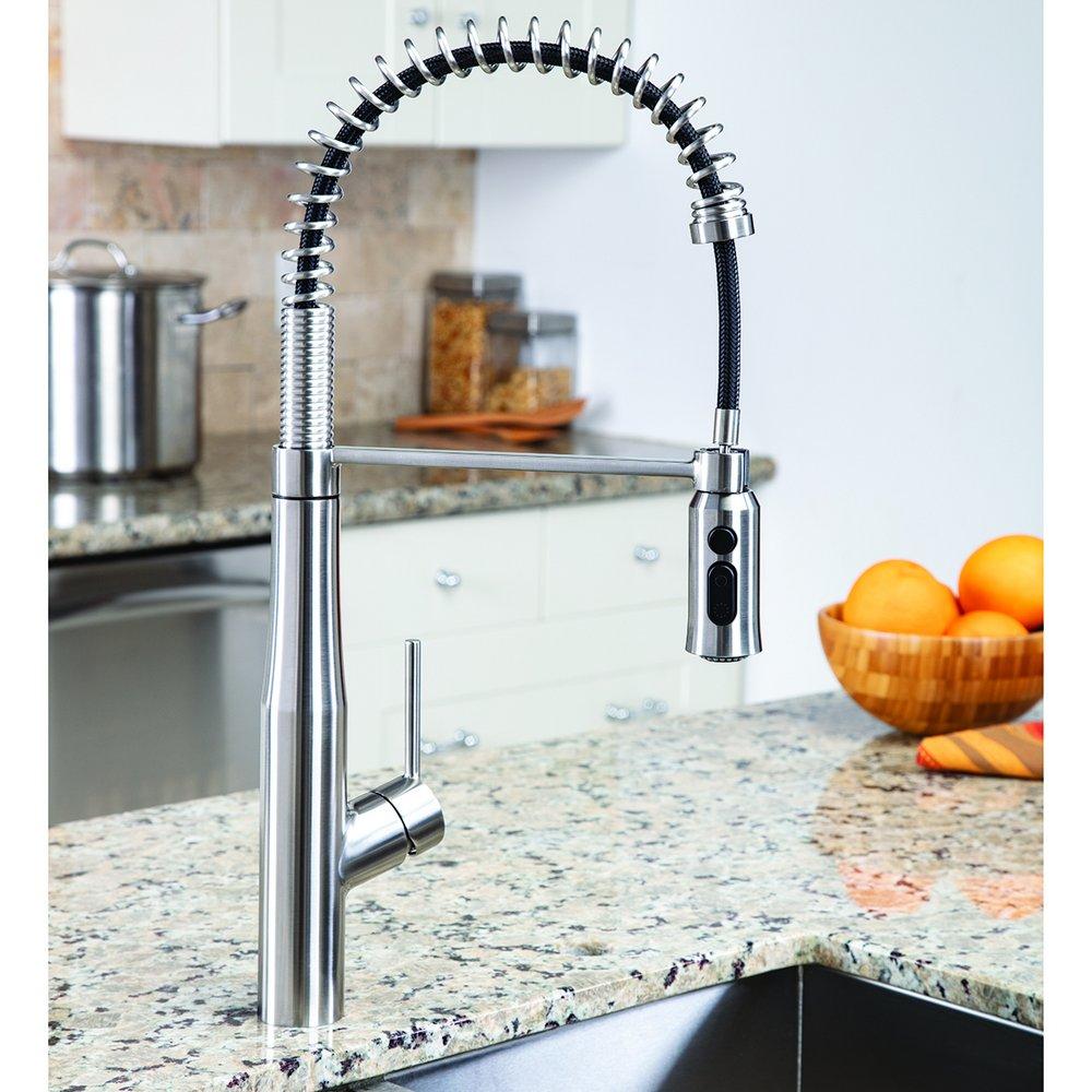 Speakman Stainless Steel Pull Down Single Handle Kitchen Faucet 