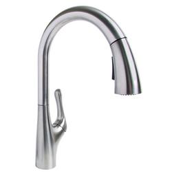 Single Handle Pull Down Kitchen Faucet in Stainless Steel