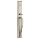 Brass Door Lever in Satin Nickel