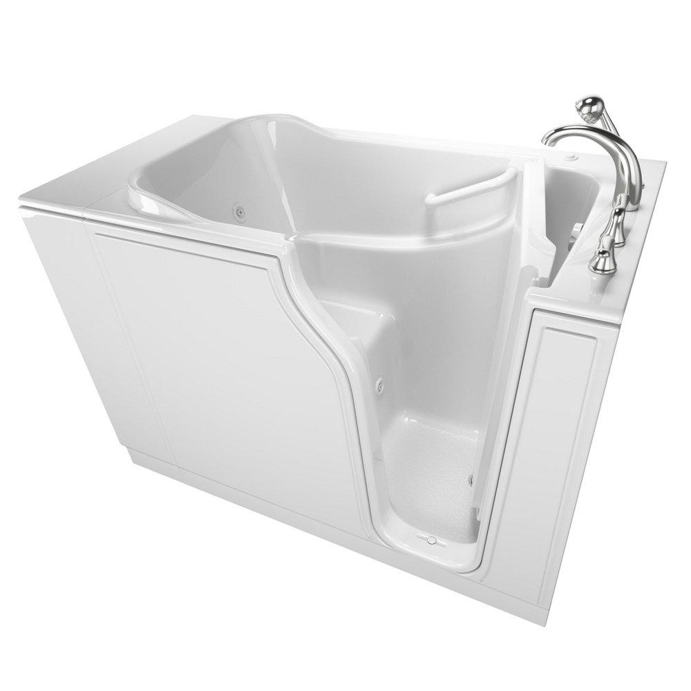 Safety Tubs White 51-1/2 x 29-3/4 in. Whirlpool Walk-In Bathtub with Right Drain 