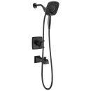 Delta Faucet Matte Black Two Handle Multi Function Bathtub & Shower Faucet (Trim Only) 
