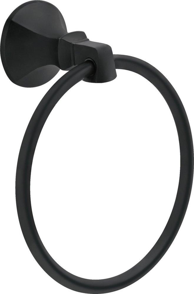 Delta Faucet Matte Black Round Closed Towel Ring 