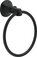 Round Closed Towel Ring in Matte Black