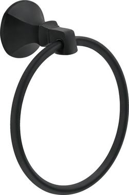 Round Closed Towel Ring in Matte Black