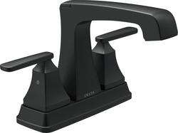 Two Handle Centerset Bathroom Sink Faucet in Matte Black