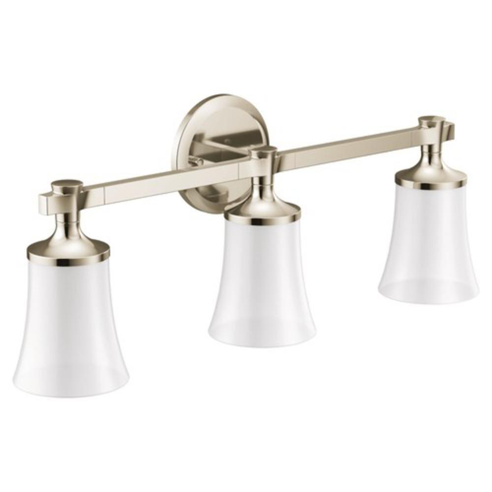 Moen Nickel 100W 3-Light Medium E-26 Vanity Fixture 