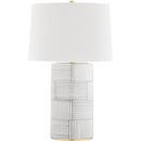 Hudson Valley Aged Brass/Stripe Combo 75W 1-Light Medium E-26 Incandescent Table Lamp 