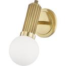 8W 1-Light Medium E-26 LED Wall Sconce in Aged Brass