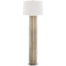 100W 1-Light Medium E-26 Incandescent Floor Lamp in Fog Grey Faux Shagreen with Satin Stainless
