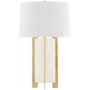 75W 1-Light Medium E-26 Incandescent Table Lamp in Cream Shagreen with Aged Brass