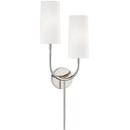 40W 2-Light Candelabra E-12 Incandescent Wall Sconce in Polished Nickel