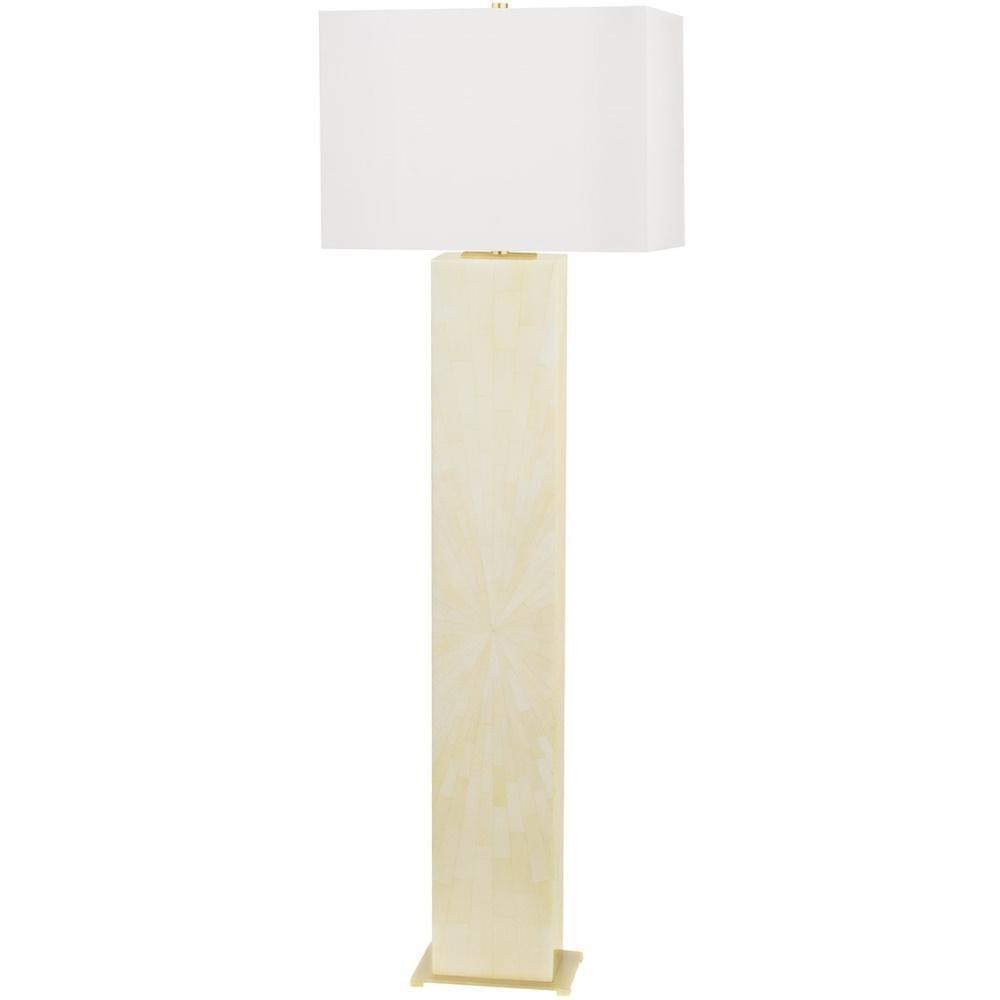 Hudson Valley Aged Brass/Faux Ivory Horn 100W 1-Light Medium E-26 Incandescent Floor Lamp 