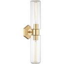 75W 2-Light Medium E-26 Incandescent Wall Sconce in Aged Brass