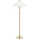 60W 2-Light Medium E-26 Incandescent Floor Lamp in Aged Brass