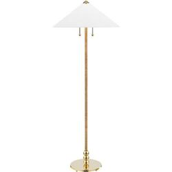 60W 2-Light Medium E-26 Incandescent Floor Lamp in Aged Brass