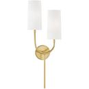 40W 2-Light Candelabra E-12 Incandescent Wall Sconce in Aged Brass