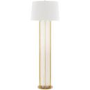 100W 1-Light Medium E-26 Incandescent Floor Lamp in Cream Shagreen with Aged Brass