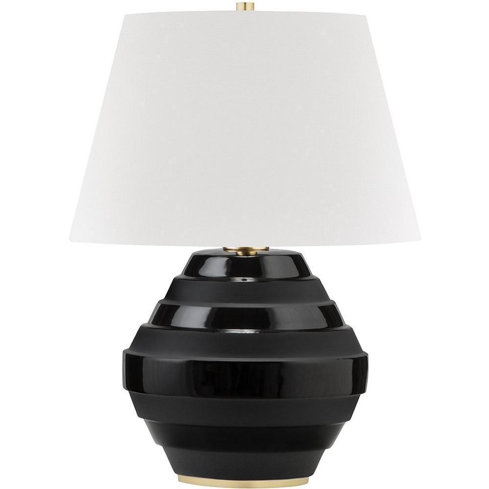 Hudson Valley Aged Brass/Black 75W 1-Light Medium E-26 Incandescent Table Lamp 