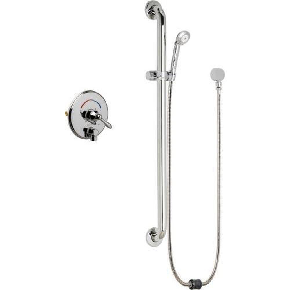 Chicago Faucets Polished Chrome MNPT x Copper Sweat x FNPT Pressure Balancing Valve 