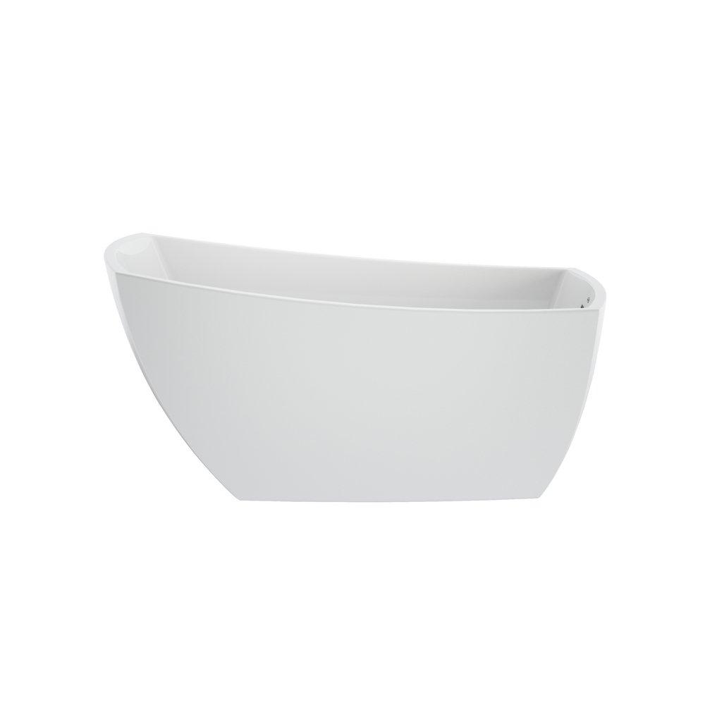 59 x 30 in. Freestanding Bathtub with End Drain in Chrome 