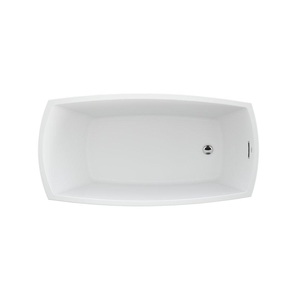 59 x 30 in. Freestanding Bathtub with End Drain in Chrome 