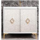 36 in. Floor Mount Vanity in White with Polished Brass