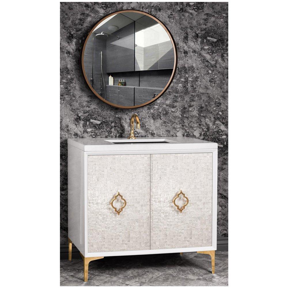 Linkasink White 36 in. Floor Mount Vanity 
