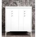 30 in. Floor Mount Vanity in White with Polished Nickel