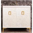36 in. Floor Mount Vanity in White with Polished Brass
