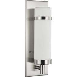 60W 1-Light Medium Incandescent Wall Sconce in Brushed Nickel