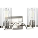 Progress Lighting Brushed Nickel 60W 2-Light Medium Vanity Fixture 