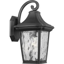 75W 1-Light 16 in. Textured Black Outdoor Wall Sconce
