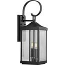 60W 2-Light Candelabra E-12 Incandescent Outdoor Wall Sconce in Black