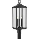 9-1/2 x 26-7/8 in. 60W Candelabra E-12 Incandescent 3-Light Outdoor Post Lamp in Textured Black