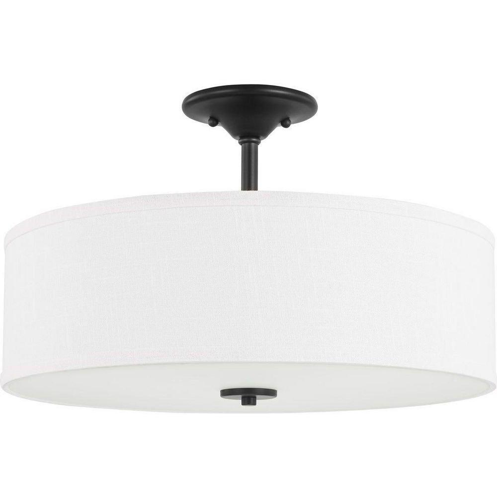 Progress Lighting Graphite 60W 3-Light Medium E-26 Incandescent Semi-Flush Mount Ceiling Fixture 