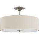 Progress Lighting Brushed Nickel 60W 3-Light Medium E-26 Semi-Flush Mount Ceiling Fixture 