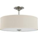 60W 3-Light Semi-Flush Mount Ceiling Fixture with Medium E-26 Base in Brushed Nickel