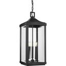 Progress Lighting Textured Black 60W 3-Light Candelabra E-12 Outdoor Pendant 