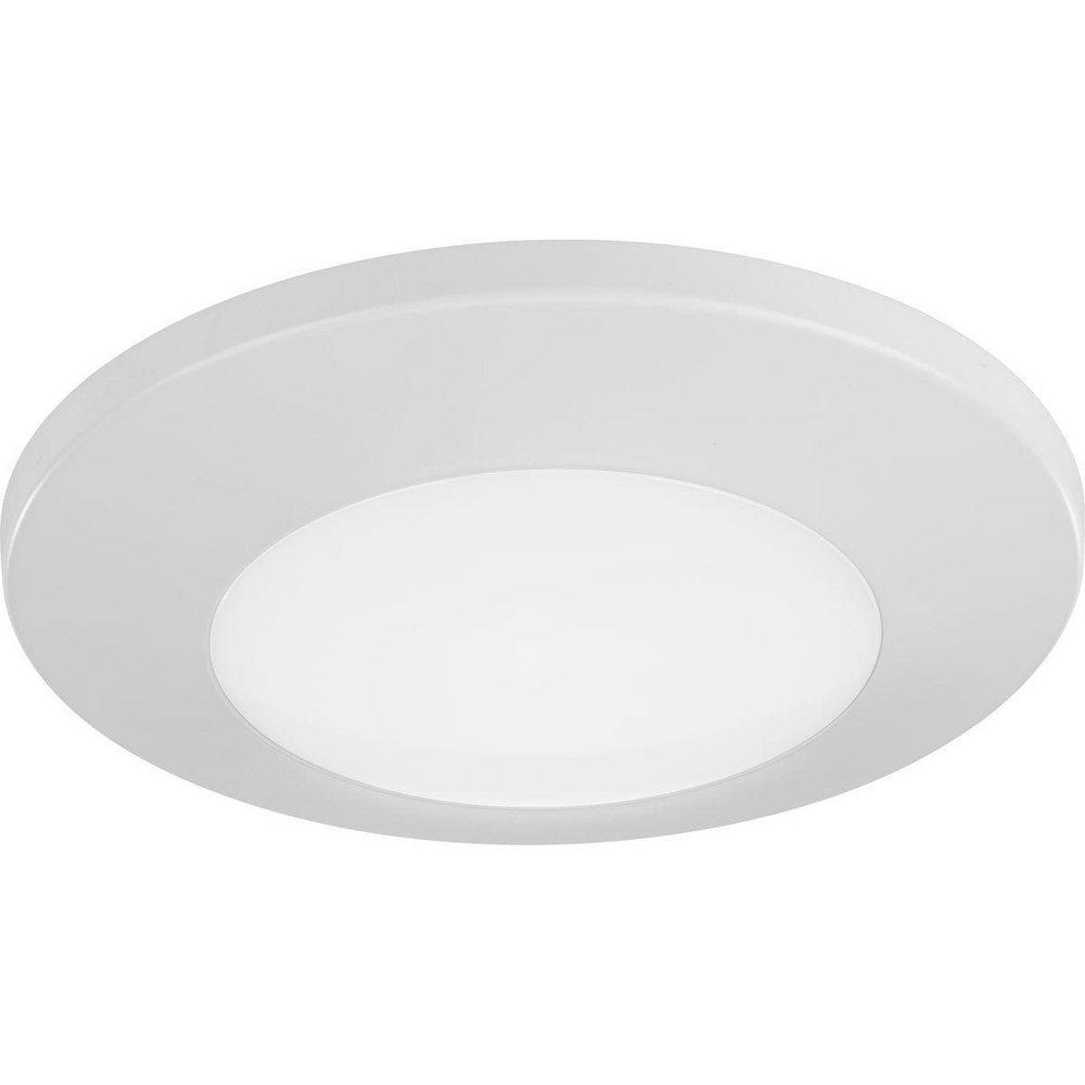 Progress Lighting Satin White 1-3/8 x 7-1/4 in. 15.5W 1-Light LED Flush Mount Ceiling Fixture 