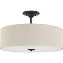 60W 3-Light Medium E-26 Semi-Flush Mount Ceiling Fixture in Antique Bronze